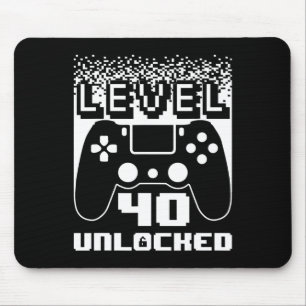 40e verjaardag voor mannen level 40 unlocked gamer muismat