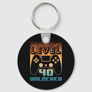 40e verjaardag voor mannen level 40 unlocked gamer sleutelhanger