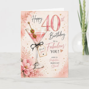 40e verjaardag vrouw Martini Kaart