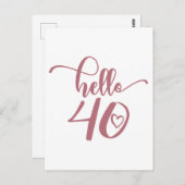 40e verjaardag vrouwen Hallo 40 Schattig 40 jaar o Briefkaart (Voorkant / Achterkant)