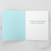 40e verjaardag Waterverf Turquoise Blue Flowers Kaart (Binnen)