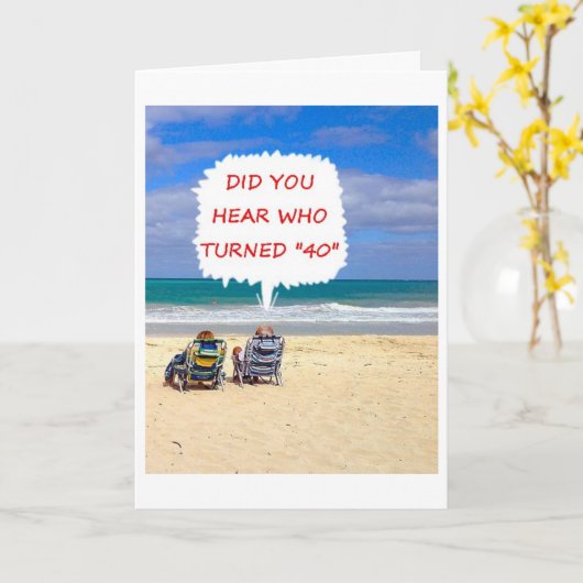 40e VERJAARDAG WENSEN VAN DE MEIDEN AAN HET STRAND Kaart (Gele Bloem)