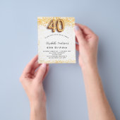 40e verjaardag White Gold Budget uitnodiging Flyer (Hand)