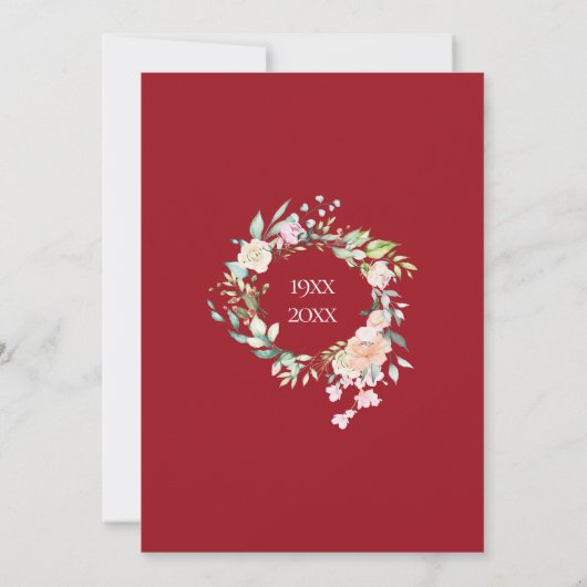 40e verjaardag Wijzig de datum Rozenkrans  Kaart (Achterkant)