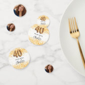 40e verjaardag witte goudglitter naam confetti (Groep)