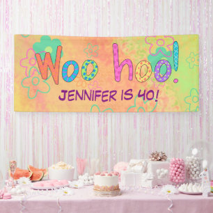 40e verjaardag WooHoo naam gepersonaliseerde banne Spandoek
