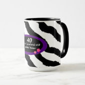 40e verjaardag Zebra afdrukken Mok (Voorkant rechts)
