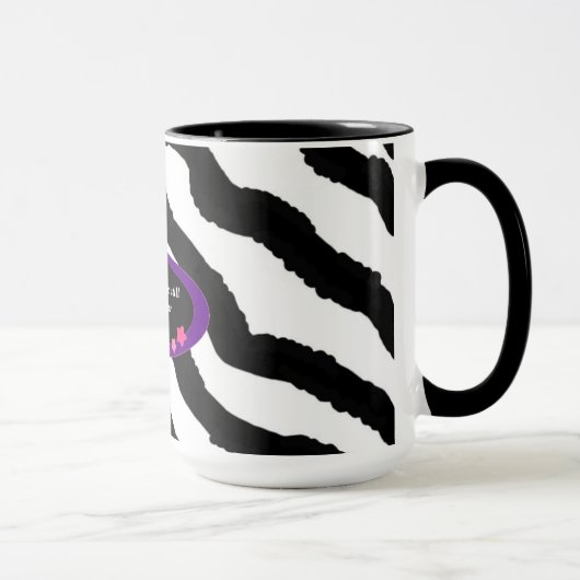 40e verjaardag zebraprint mok (Rechts)