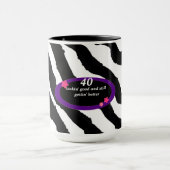 40e verjaardag zebraprint mok (Midden)