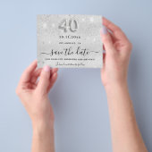 40e verjaardag zilveren glitter behalve de datum flyer (Hand)