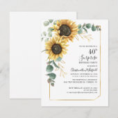 40e verjaardag Zonnebloem Greenery Surprise Party Kaart (Voorkant / Achterkant)