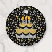 40e verjaardag Zwart en Goud Confetti Bedankjes Labels (Achterkant)