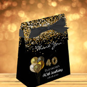 40e verjaardag zwart goud glitter leopard bedankt bedankdoosjes