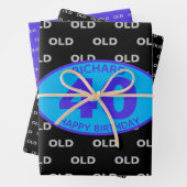 40e verjaardag zwart grappig old veertig inpakpapier vel (In situ)