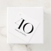 40e verjaardag zwart-wit bedankjes labels (In situ)