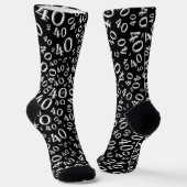 40e verjaardag zwart/wit Random Number Pattern Sokken (Gebogen)