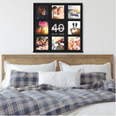 40e verjaardag zwarte naam foto collage canvas afdruk (Insitu (Slaapkamer))