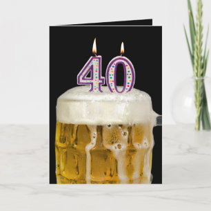 40e verjaardagsbier op zwart kaart