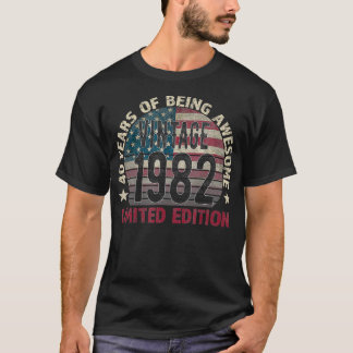 40e Verjaardagscadeau mannen Vintage 1982 40 jaar T-shirt