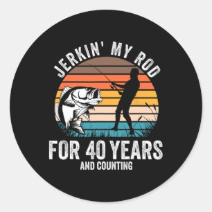 40e verjaardagscadeau voor vissende mannen Grappig Ronde Sticker
