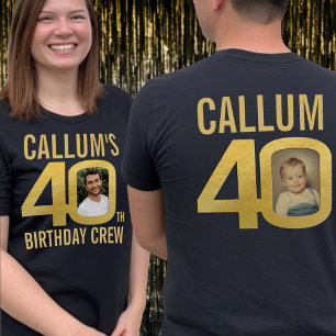 40e verjaardagscrew aangepaste naam foto leuk  t-shirt