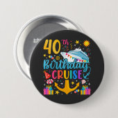 40e Verjaardagscruise B-Day Party Ronde Button (Voorkant /achterkant)