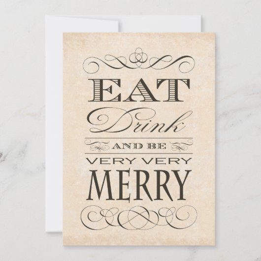40e Verjaardagsdiner Feest Eet Drink en wees Vroli Kaart (Voorkant)