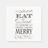 40e Verjaardagsdiner Feest Eet Drink en wees Vroli Servet (Voorkant)