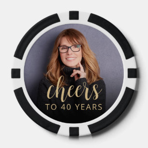 40e Verjaardagsfeest Foto Proost Poker Chips