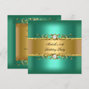 40e Verjaardagsfeest Jade Groen Goud Diamant Juwel Kaart