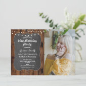 40e verjaardagsfeest rustieke verlichting houten k kaart (Staand voorkant)