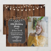 40e verjaardagsfeest rustieke verlichting houten k kaart (Voorkant / Achterkant)