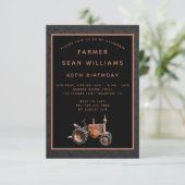 40e verjaardagsfeest van de  boer kaart (Staand voorkant)