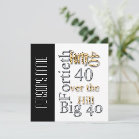 40e verjaardagsfeestdag hoofdartikel CUSTOMIZE Kaart (Staand voorkant)