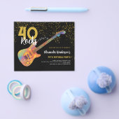 40e verjaardagsfeestje 40 Rocks Gold Glitter Budge Flyer (Enkel)