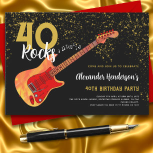 40e verjaardagsfeestje 40 Rocks Gouden Glitter Kaart