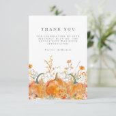 40e verjaardagsfeestje pompoen Wildflower Custom Bedankkaart (Staand voorkant)