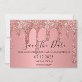 40e verjaardagsfeestje roze sprankeling glitter dr save the date (Voorkant)