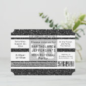 40e verjaardagsfeestticket, Black Shimmer Kaart (Staand voorkant)