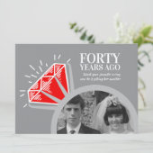 40e verlichtingspartij rode robijnen ring foto gra kaart (Staand voorkant)