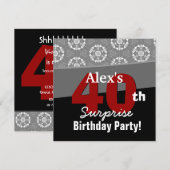 40e verrassingsdag moderne zwarte rode V13 Kaart (Voorkant / Achterkant)