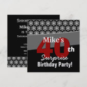 40e verrassingsdag zwarte witte rode sterren kaart (Voorkant / Achterkant)