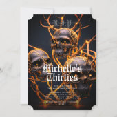 40e Volwassen Halloween Verjaardag Schedel Modern Kaart (Voorkant)