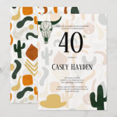 40e westerne cowboy pet cactus kaart (Voorkant / Achterkant)