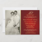 40ème anniversaire de Ruby Mariage invitations (Devant)