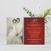 40ème anniversaire de Ruby Mariage invitations (Debout devant)