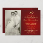 40ème anniversaire de Ruby Mariage invitations (Devant / Derrière)