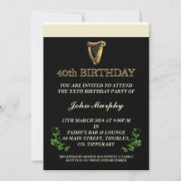 40ème anniversaire d'Irlande Invitation
