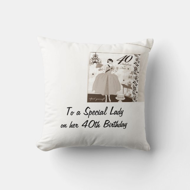 "40ème ET FABULEUX COUSSIN D'ANNIVERSAIRE" (Recto)