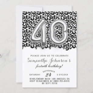 40ème Leopard Fabuleux Glam Invitation d'anniversa
